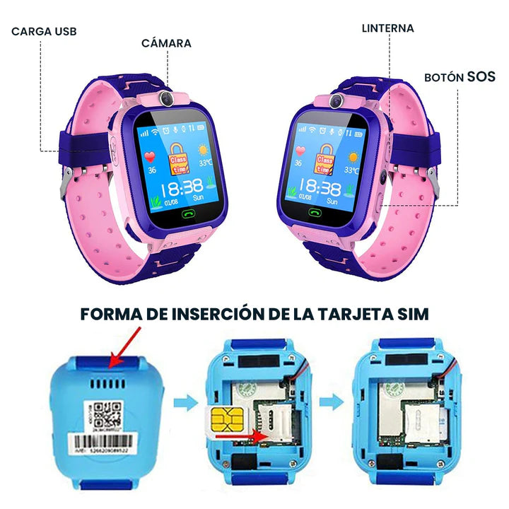 RELOJ INTELIGENTE Q12 PARA NIÑOS (SU SEGURIDAD ES PRIMERO)
